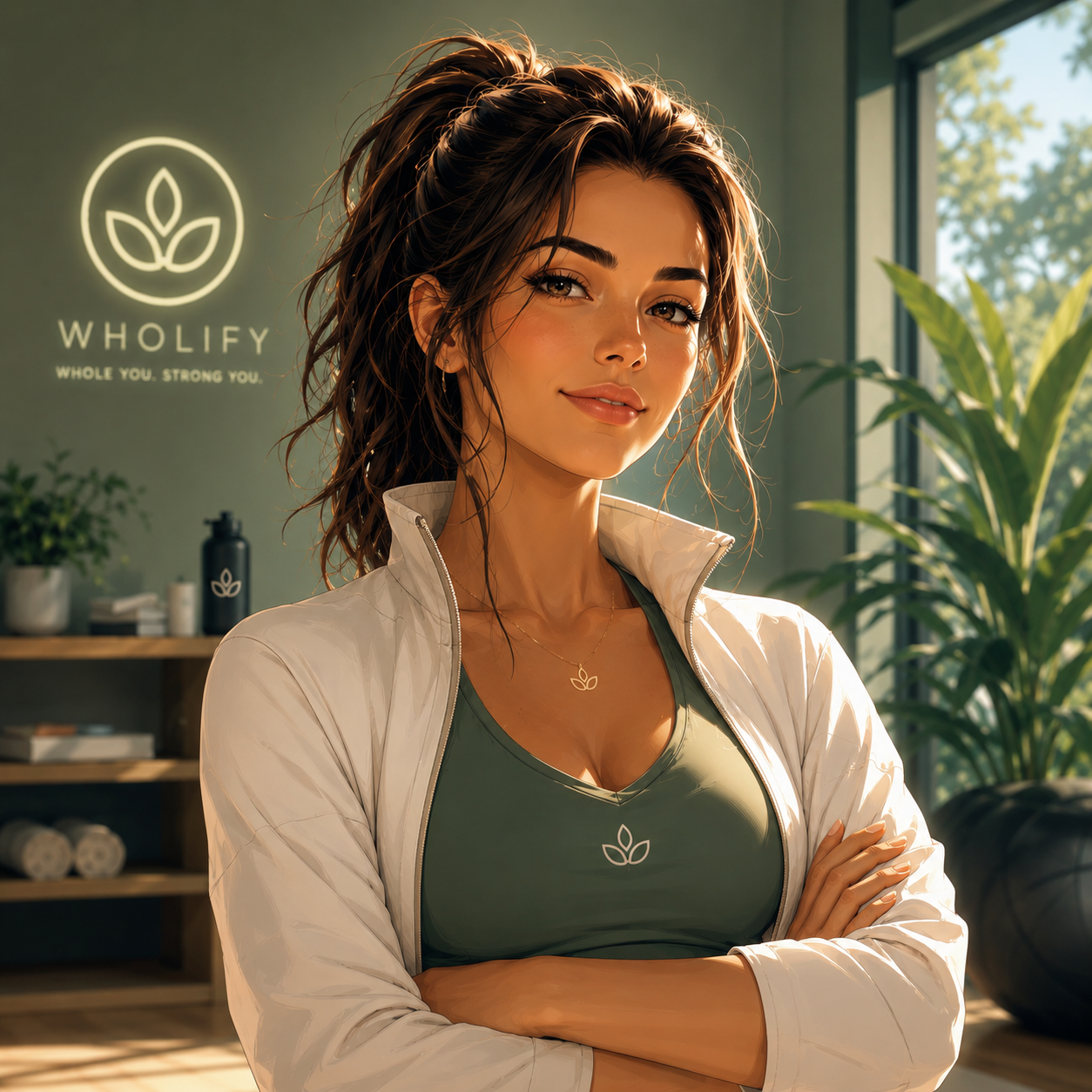 Illustration of Wholy’s wellness companion